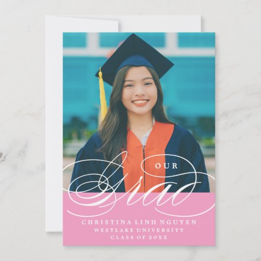 ONS ELEGANTE SCRIPT AFSTUDEERDER | UITNODIGING VOO (Voorkant)