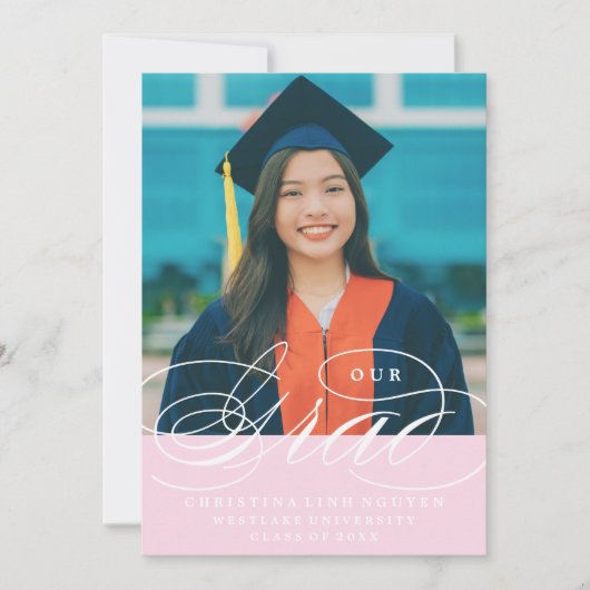 ONS ELEGANTE SCRIPT AFSTUDEERDER | UITNODIGING VOO (Voorkant)