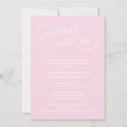 ONS ELEGANTE SCRIPT AFSTUDEERDER | UITNODIGING VOO (Achterkant)