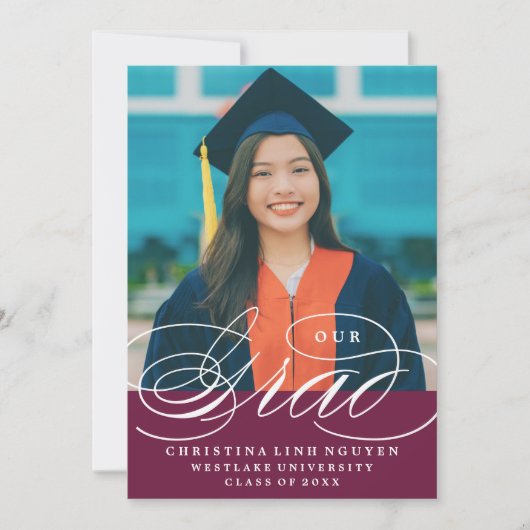 ONS ELEGANTE SCRIPT AFSTUDEERDER | UITNODIGING VOO (Voorkant)