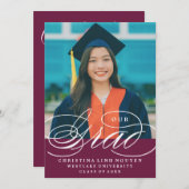 ONS ELEGANTE SCRIPT AFSTUDEERDER | UITNODIGING VOO (Voorkant / Achterkant)