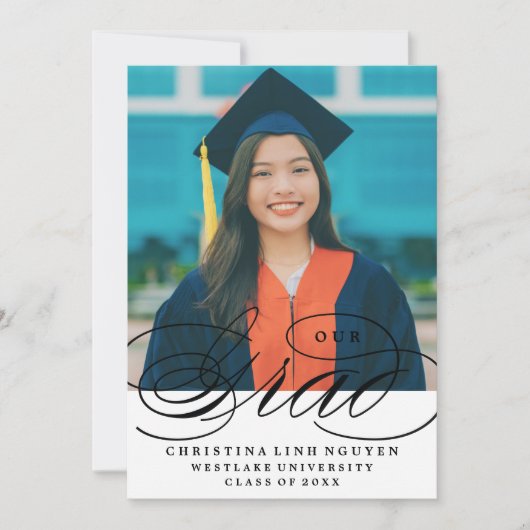 ONS ELEGANTE SCRIPT AFSTUDEERDER | UITNODIGING VOO (Voorkant)