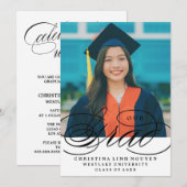 ONS ELEGANTE SCRIPT AFSTUDEERDER | UITNODIGING VOO (Voorkant / Achterkant)