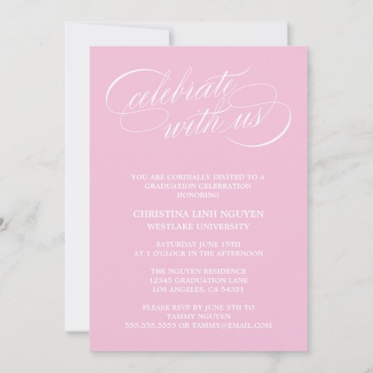 ONS ELEGANTE SCRIPT AFSTUDEERDER | UITNODIGING VOO (Achterkant)