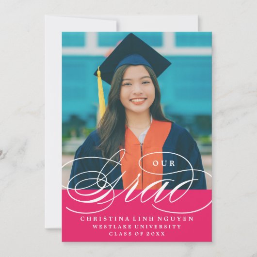 ONS ELEGANTE SCRIPT AFSTUDEERDER | UITNODIGING VOO (Voorkant)