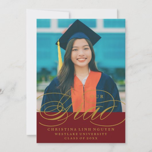 ONS ELEGANTE SCRIPT AFSTUDEERDER | UITNODIGING VOO (Voorkant)