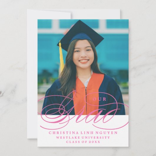 ONS ELEGANTE SCRIPT AFSTUDEERDER | UITNODIGING VOO (Voorkant)