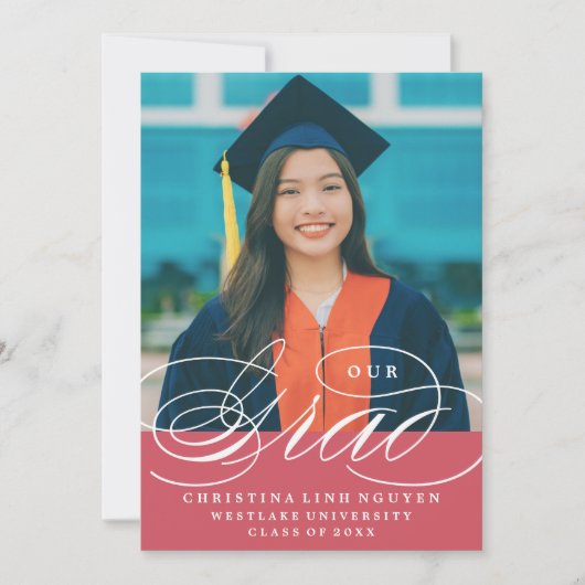 ONS ELEGANTE SCRIPT AFSTUDEERDER | UITNODIGING VOO (Voorkant)