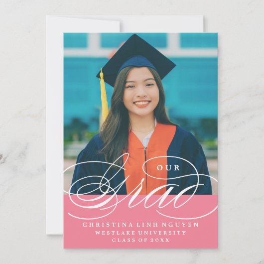 ONS ELEGANTE SCRIPT AFSTUDEERDER | UITNODIGING VOO (Voorkant)