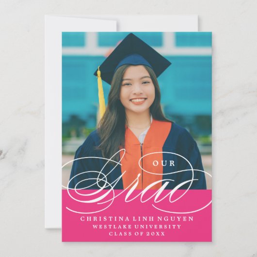 ONS ELEGANTE SCRIPT AFSTUDEERDER | UITNODIGING VOO (Voorkant)