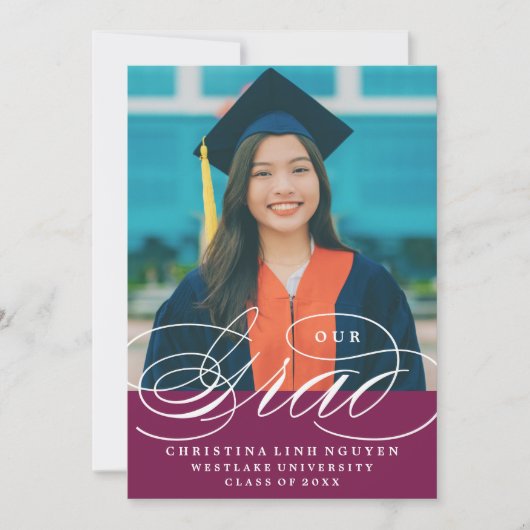 ONS ELEGANTE SCRIPT AFSTUDEERDER | UITNODIGING VOO (Voorkant)