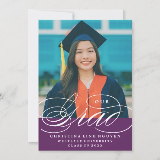 ONS ELEGANTE SCRIPT AFSTUDEERDER | UITNODIGING VOO (Voorkant)