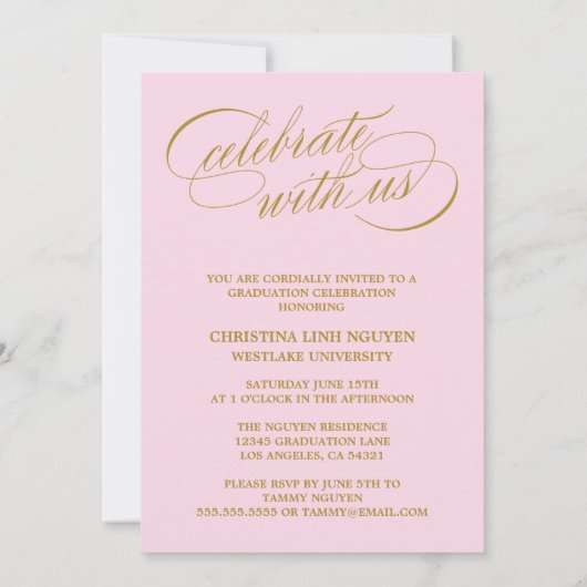 ONS ELEGANTE SCRIPT AFSTUDEERDER | UITNODIGING VOO (Achterkant)