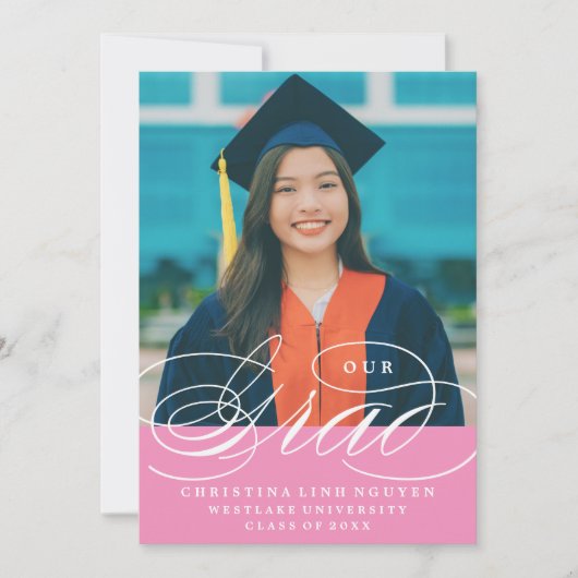 ONS ELEGANTE SCRIPT AFSTUDEERDER | UITNODIGING VOO (Voorkant)