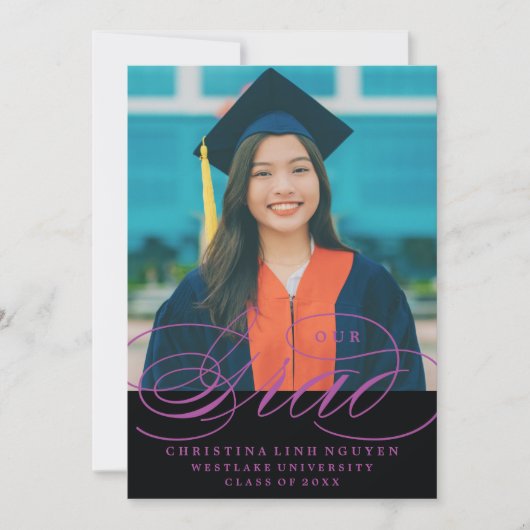 ONS ELEGANTE SCRIPT AFSTUDEERDER | UITNODIGING VOO (Voorkant)