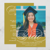 ONS ELEGANTE SCRIPT AFSTUDEERDER | UITNODIGING VOO (Voorkant / Achterkant)