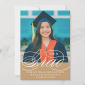 ONS ELEGANTE SCRIPT AFSTUDEERDER | UITNODIGING VOO (Voorkant)