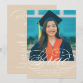 ONS ELEGANTE SCRIPT AFSTUDEERDER | UITNODIGING VOO (Voorkant / Achterkant)