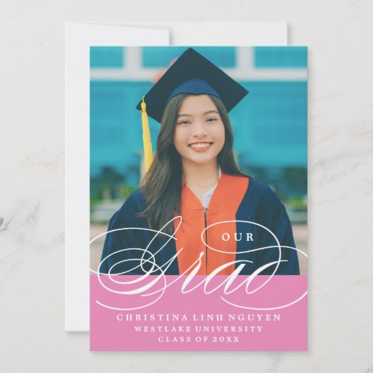 ONS ELEGANTE SCRIPT AFSTUDEERDER | UITNODIGING VOO (Voorkant)