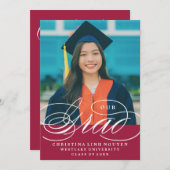 ONS ELEGANTE SCRIPT AFSTUDEERDER | UITNODIGING VOO (Voorkant / Achterkant)