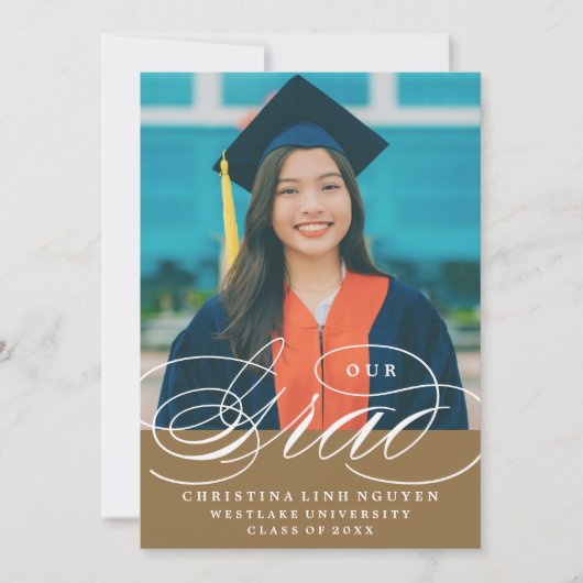 ONS ELEGANTE SCRIPT AFSTUDEERDER | UITNODIGING VOO (Voorkant)