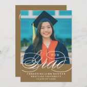 ONS ELEGANTE SCRIPT AFSTUDEERDER | UITNODIGING VOO (Voorkant / Achterkant)