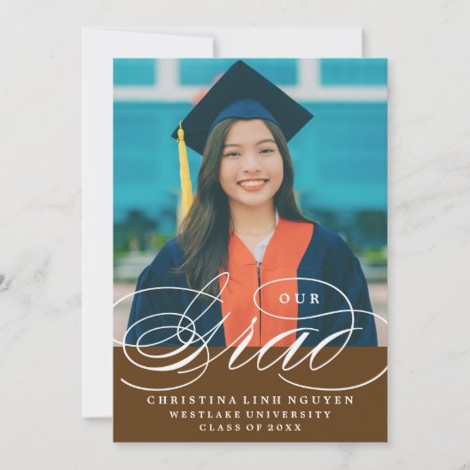 ONS ELEGANTE SCRIPT AFSTUDEERDER | UITNODIGING VOO (Voorkant)