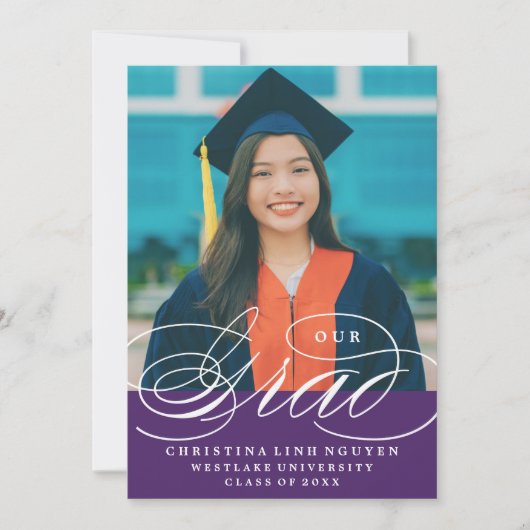 ONS ELEGANTE SCRIPT AFSTUDEERDER | UITNODIGING VOO (Voorkant)