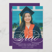 ONS ELEGANTE SCRIPT AFSTUDEERDER | UITNODIGING VOO (Voorkant / Achterkant)