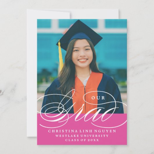 ONS ELEGANTE SCRIPT AFSTUDEERDER | UITNODIGING VOO (Voorkant)