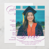 ONS ELEGANTE SCRIPT AFSTUDEERDER | UITNODIGING VOO (Voorkant / Achterkant)