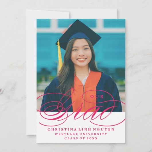 ONS ELEGANTE SCRIPT AFSTUDEERDER | UITNODIGING VOO (Voorkant)