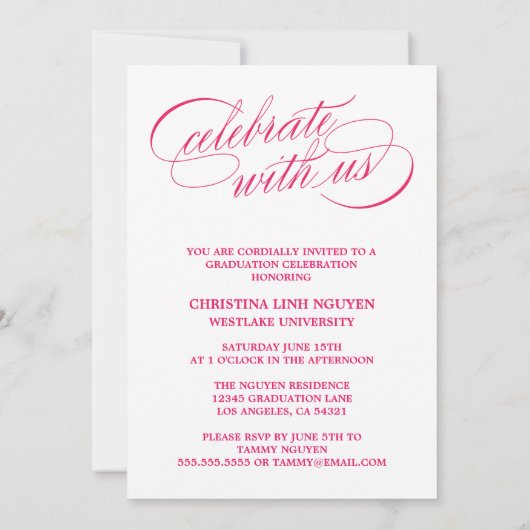 ONS ELEGANTE SCRIPT AFSTUDEERDER | UITNODIGING VOO (Achterkant)