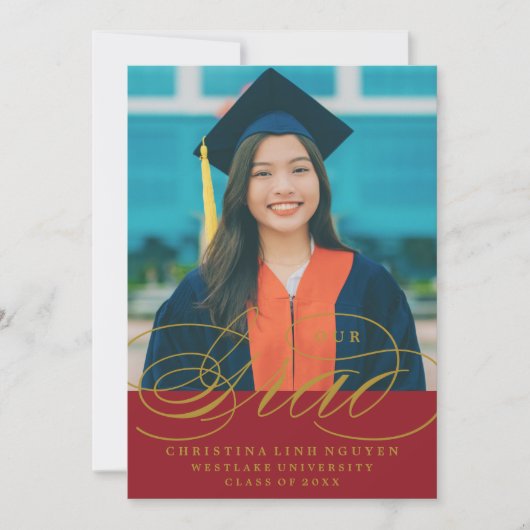 ONS ELEGANTE SCRIPT AFSTUDEERDER | UITNODIGING VOO (Voorkant)