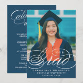 ONS ELEGANTE SCRIPT AFSTUDEERDER | UITNODIGING VOO (Voorkant / Achterkant)