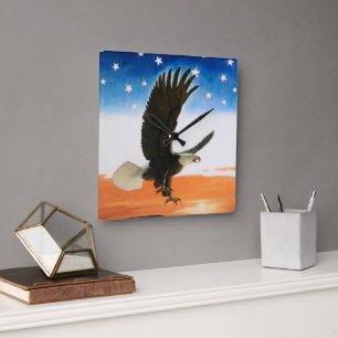 Ons embleem van Newell Convers Wyeth Vierkante Klok