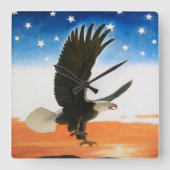 Ons embleem van Newell Convers Wyeth Vierkante Klok (Voorkant)