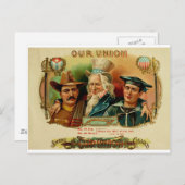 Ons Etiket van het Sigarenkistje van de Unie Briefkaart (Voorkant / Achterkant)