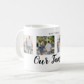 Ons Familie 4 Foto Aangepaste Bericht Koffiemok (Voorkant links)