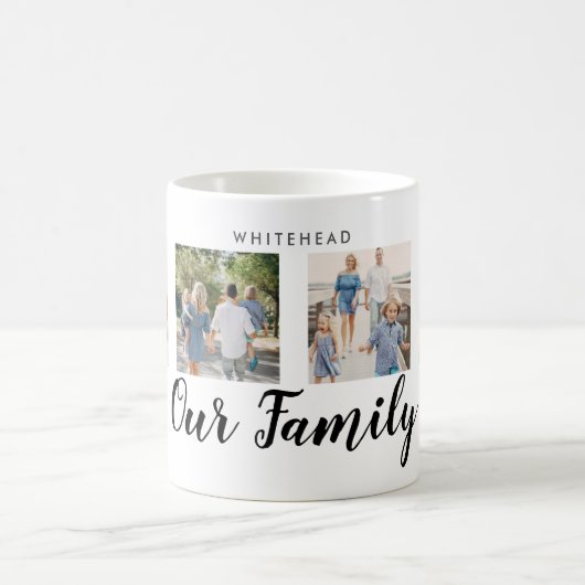 Ons Familie 4 Foto Aangepaste Bericht Koffiemok (Center)