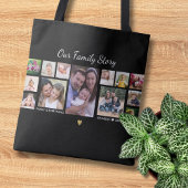 Ons Familie Verhaal Quote Naam 13 Foto Collage Zwa Tote Bag