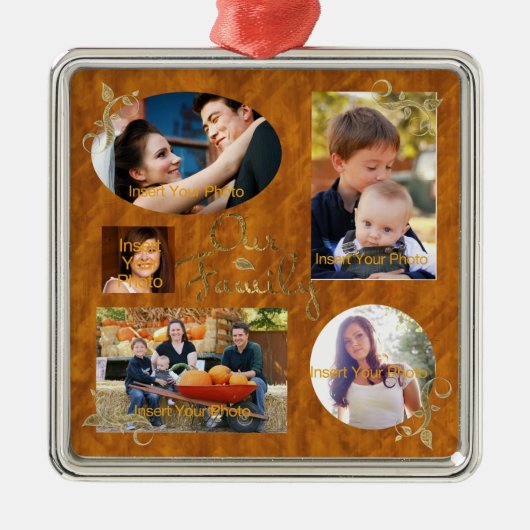 Ons familielettertje metalen ornament (Voorkant)