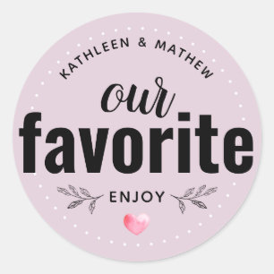 Ons favoriete trouwcadeautje    Rokerig Roze Ronde Sticker