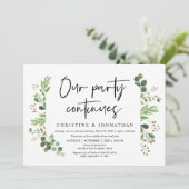 Ons feest gaat door, Bruiloft Elopement viering Kaart (Staand voorkant)