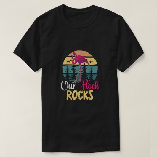 Ons Flock Rocks-ontwerp voor Flamingo Matching Fam T-shirt (Design voorkant)