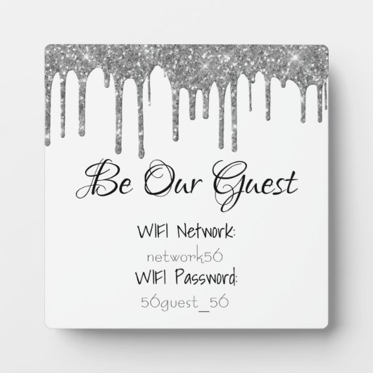 Ons Gast WIFI informatie Wachtwoord Bruiloft Fotoplaat (Voorkant)
