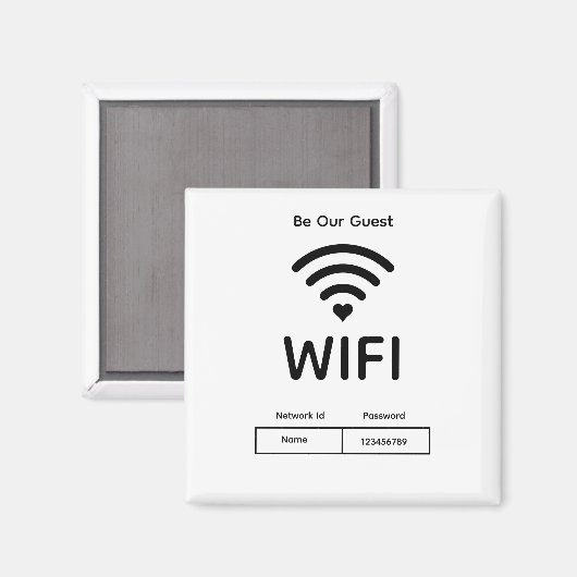 Ons gast WiFi wachtwoord Magneet (Voorkant / Achterkant)