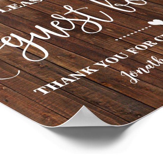 Ons gastensignering westerse bruiloftsignering poster (Hoek)