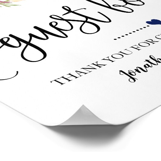 Ons gastenuwboek ondertekenen trouwfeest marine bu poster (Hoek)