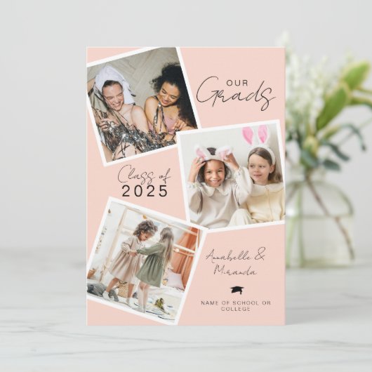 ons gemeenschappelijk Afstuderen Afstudeerders Feestdagenkaart (Staand voorkant)